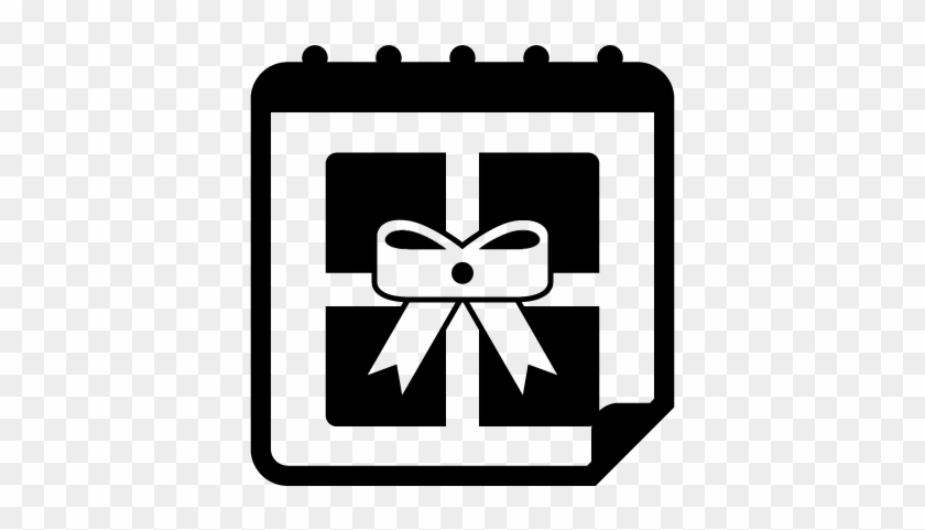 Giftbox On Calendar Birthday Page Vector - Calendar Birthday Icon #1312075