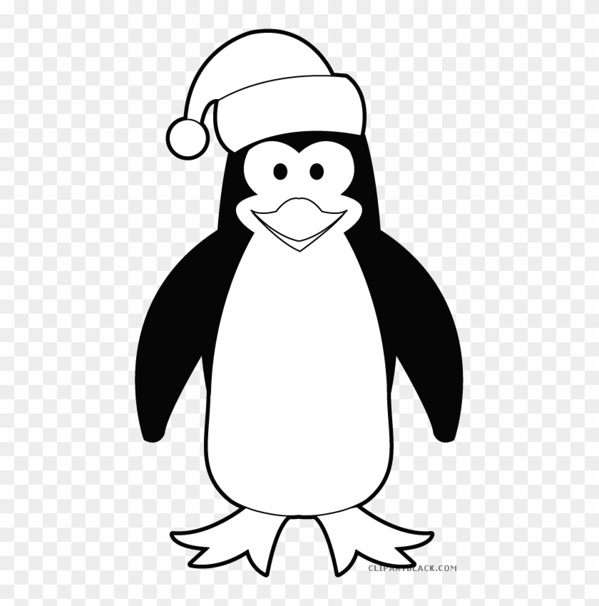 Cute Penguin Animal Free Black White Clipart Images - Christmas Penguin Clipart Black And White #1312261