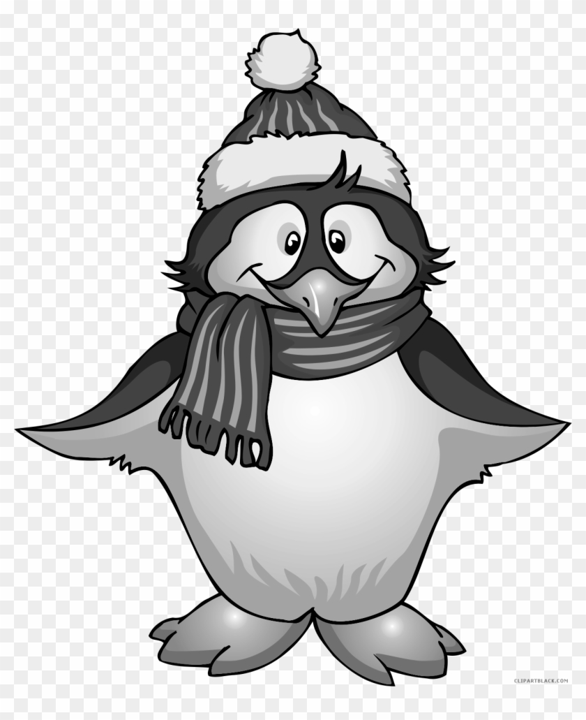 Christmas Penguin Animal Free Black White Clipart Images - Best Gift - Penguin Hoodie/t-shirt/mug Black/navy/pink/white #1312273