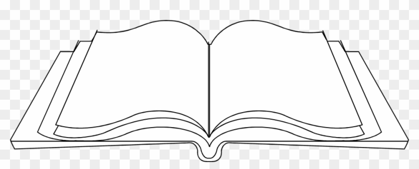 Black And White Open Book Clip Art - Book #1312307