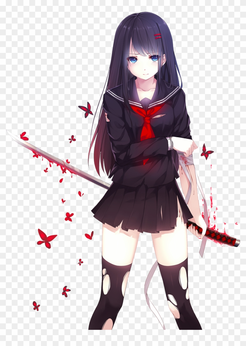 Anime Girl - Bloody Butterfly Anime #1312386