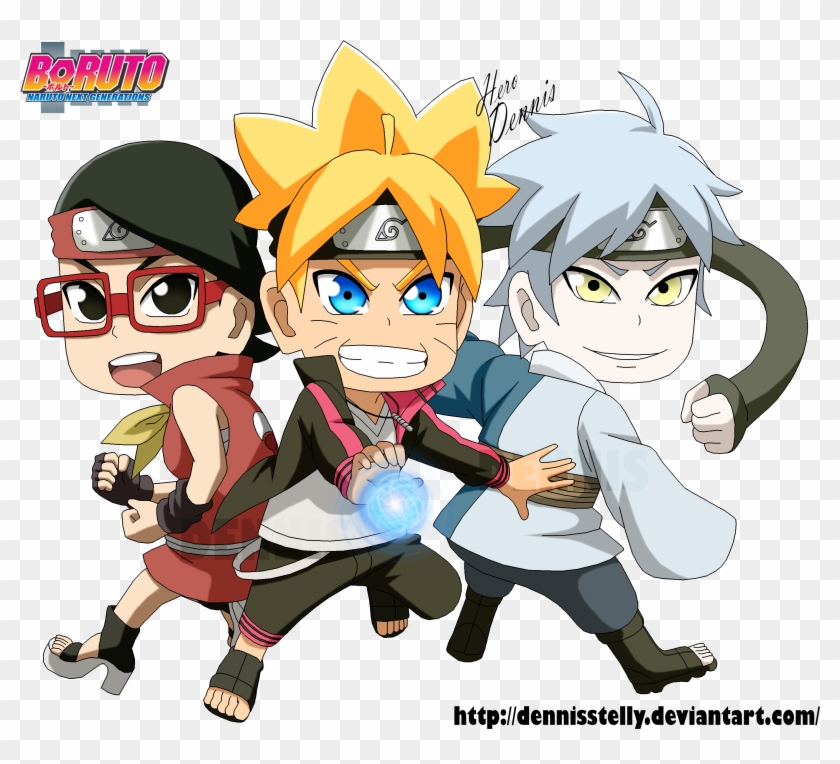 Chibi Boruto Sarada And Mitsuki By Dennisstelly On - Boruto Sarada Mitsuki Png #1312415