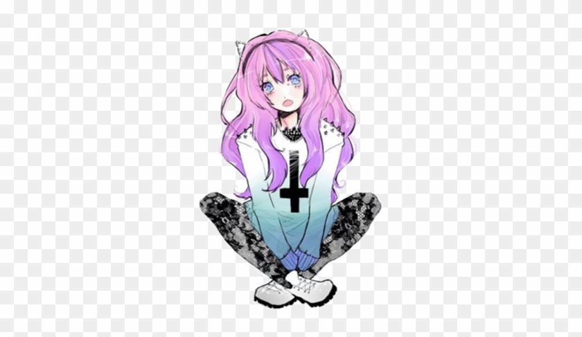 Cute Neko Pastel Goth Guurrl - Pastel Goth Anime Girl #1312436