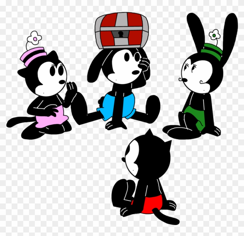 Oswald And Co With A Treasure By Marcospower1996 - Oswald The Lucky Rabbit #1312622
