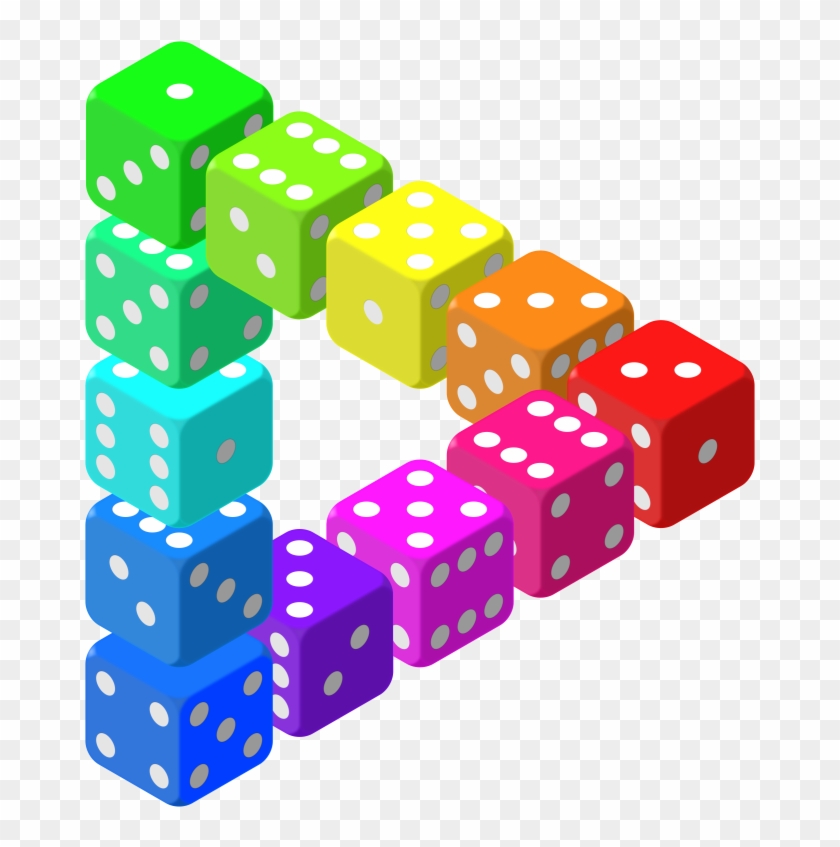 Pin Colored Dice Clip Art - Impossible Clipart #1312684