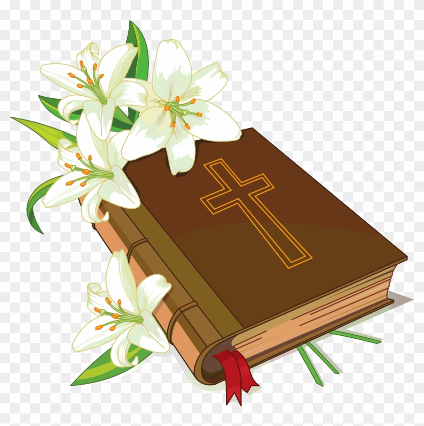Christian Bible And Flowers Clipart Clipartcow - Bible Coloring Book [book] #1312730
