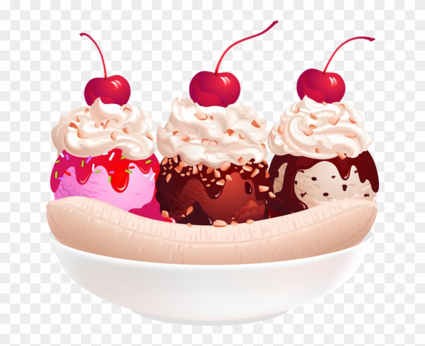 Ice Cream Banana Split Sundae Clip Art - Banana Split Ice Cream #1312777