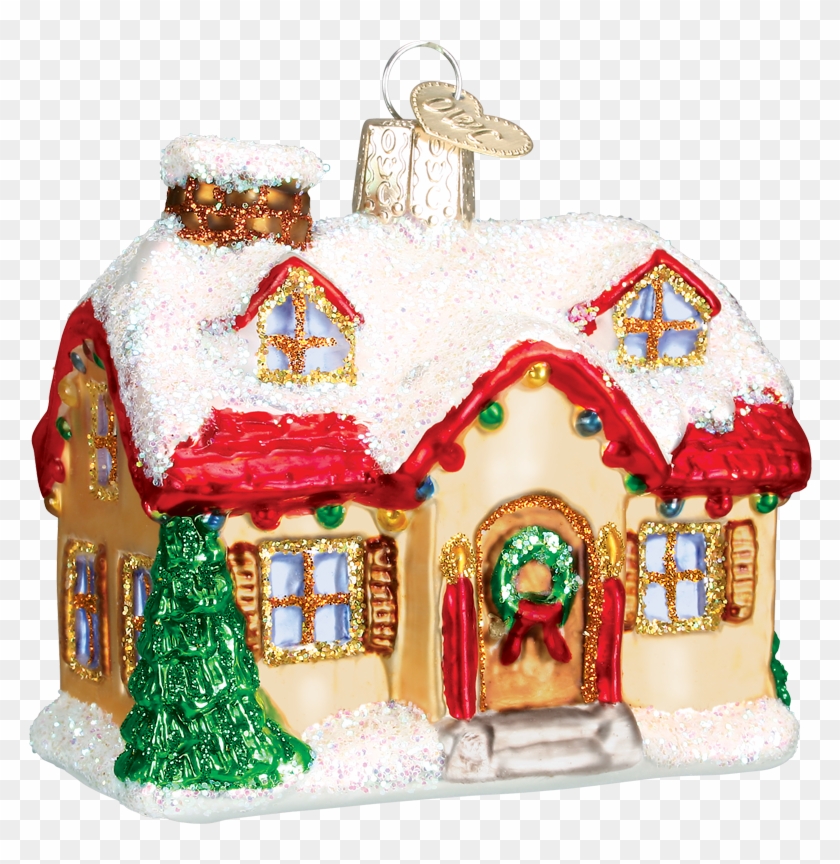 They Often Created Images That Reflected Their Day - 3.25" Old World Christmas Glittered Holiday Home Glass #1312812