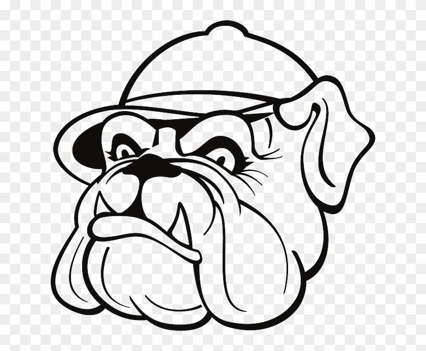 Drawn Bulldog Outline - Bull Dog With A Hat Drawing #1312827