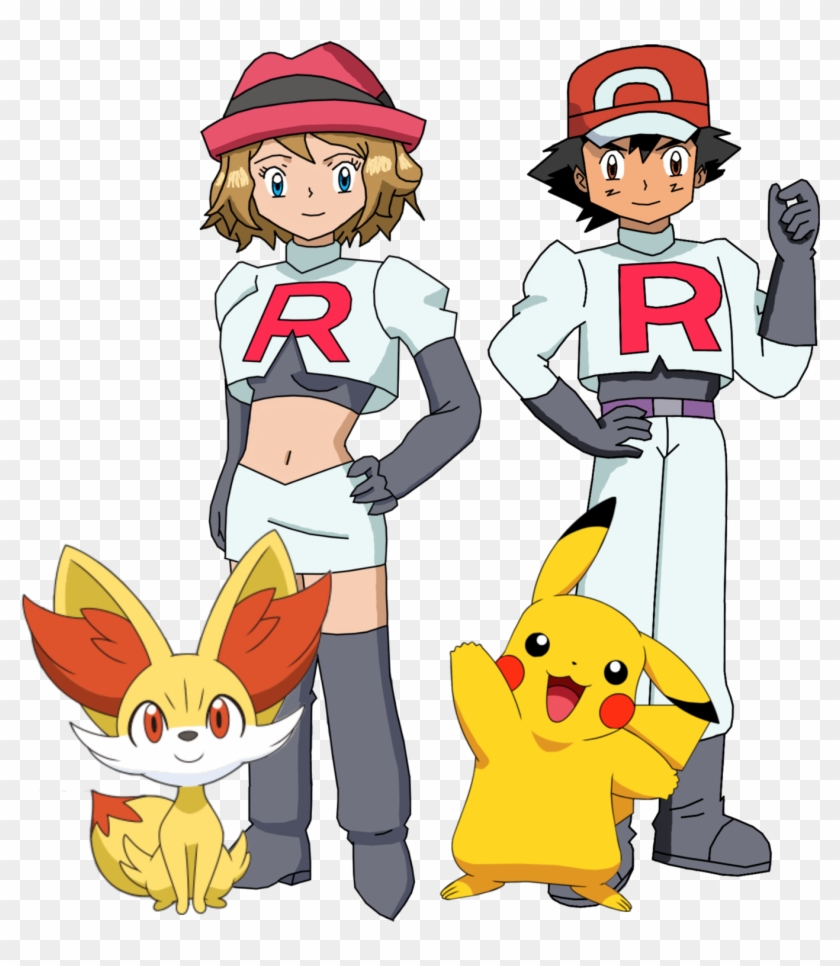 Ash And Serena By Stuanimeart - Pokemon Ash Team Rocket #1312927