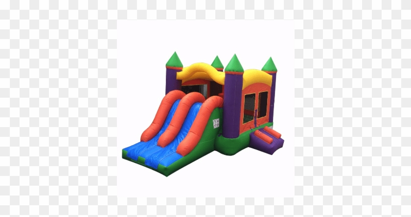 19' X 12' Dual Slide Rainbow Kids Combo Bounce House - Inflatable Castle #1312952