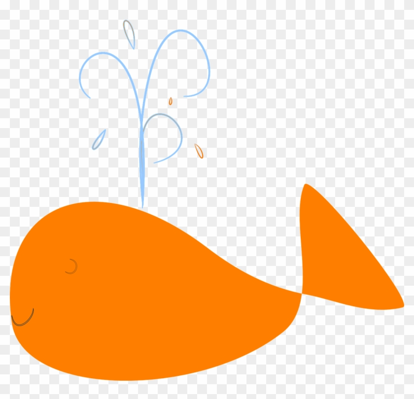 Whale Happy Splash Orange Water Png Image - Clip Art #1312956