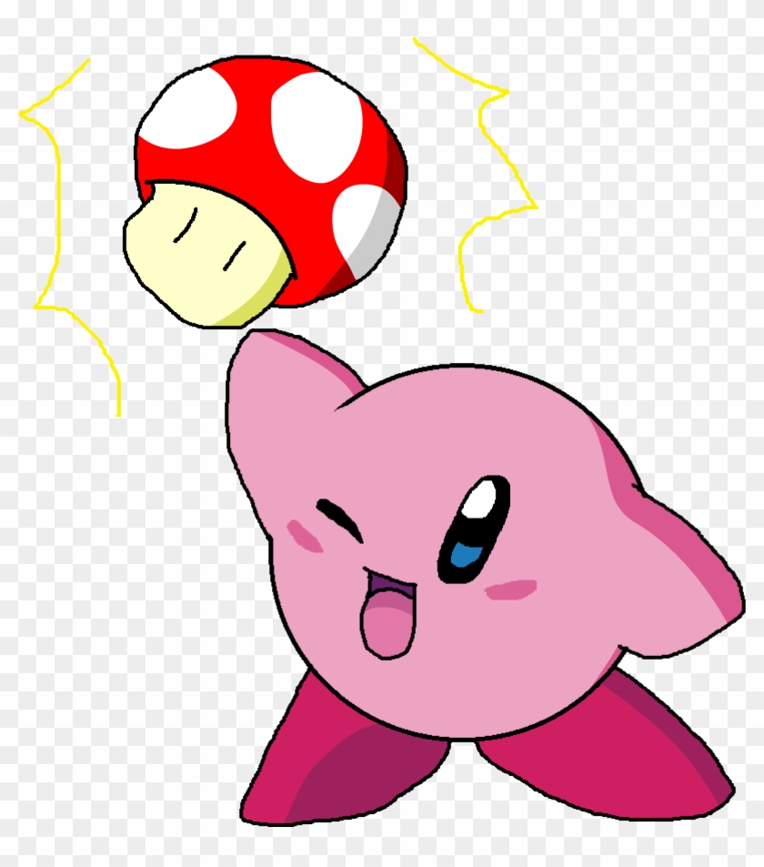 Kirby Get The Super Mushroom - Mushroom Kirby #1313108