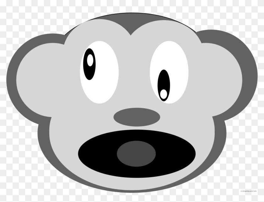 Monkey Head Animal Free Black White Clipart Images - Cartoon #1313136