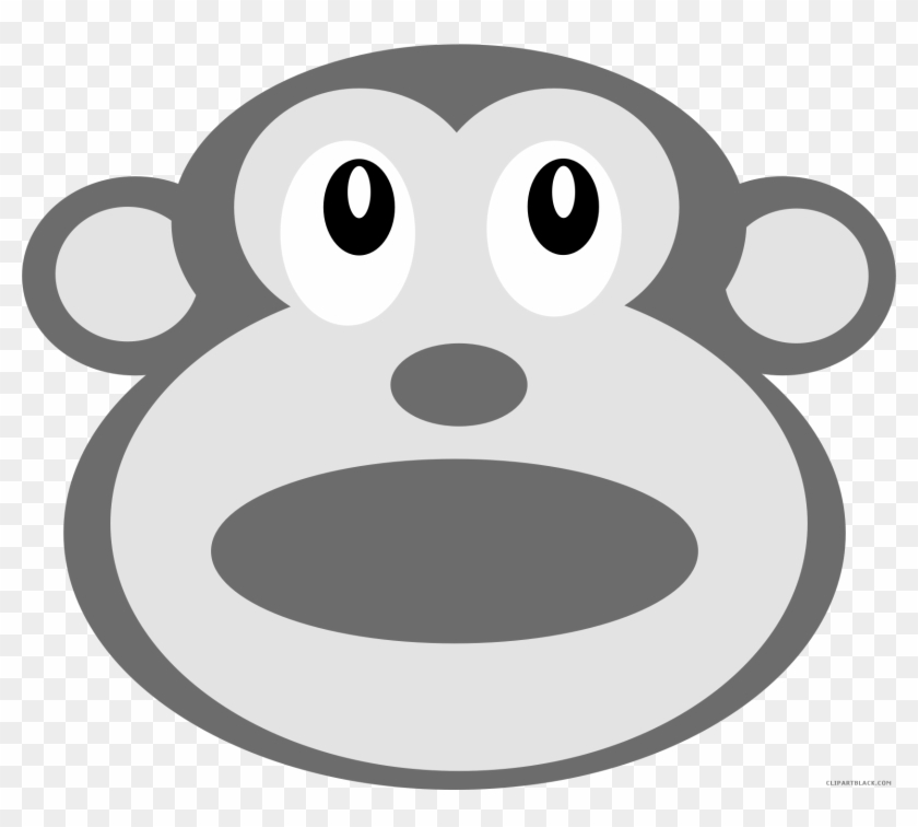 Monkey Head Animal Free Black White Clipart Images - Cartoon #1313138