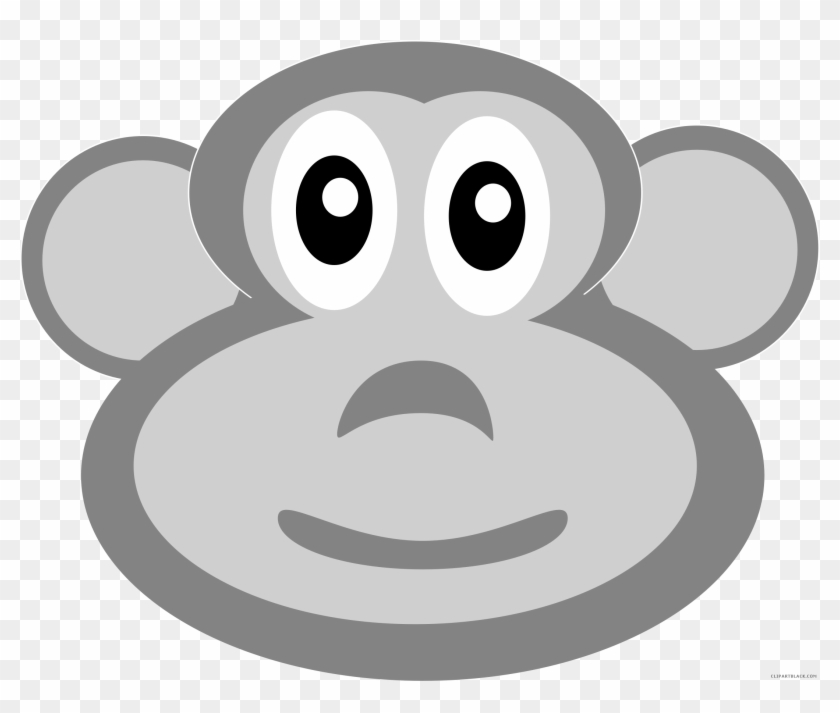 Monkey Head Animal Free Black White Clipart Images - Monkey #1313140