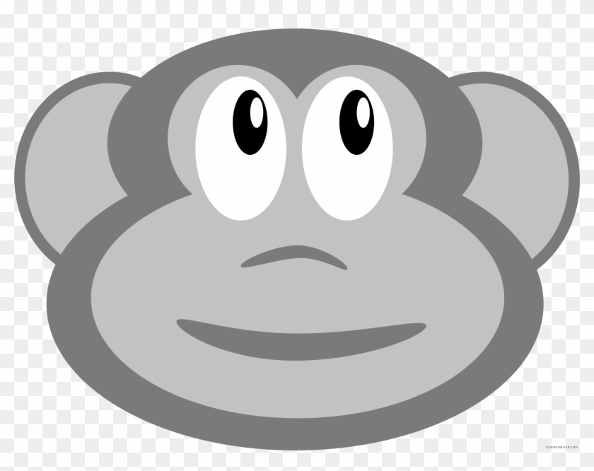 Monkey Head Animal Free Black White Clipart Images - Smiley #1313146