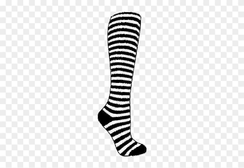 Rainbow - Black White Striped Socks #1313150