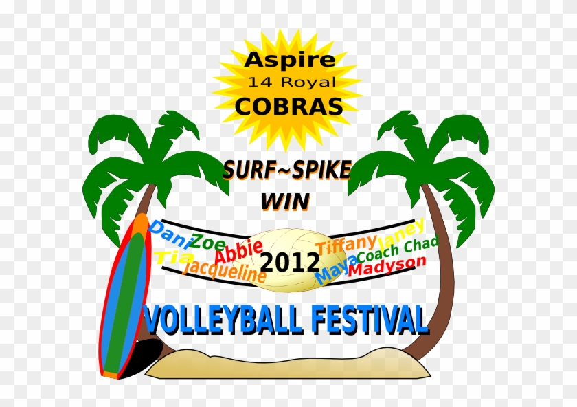 Cobras Volleyball Festival Clip Art At Clker - Stickany Tablet Decal Series 5 Palm Trees Sticker For #1313292