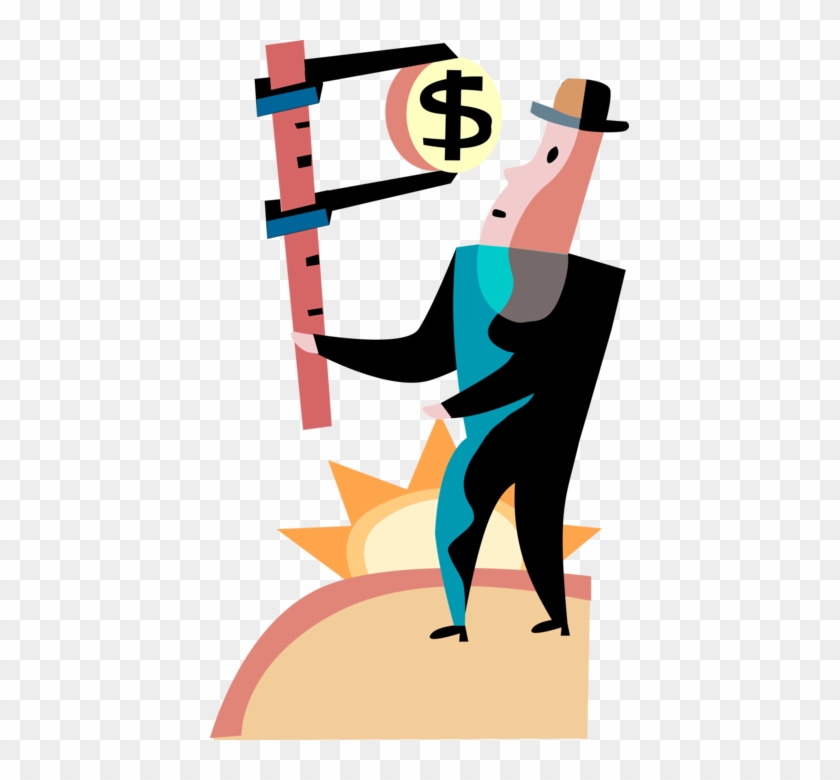 Vector Illustration Of Businessman Measures Current - Illustration #1313585