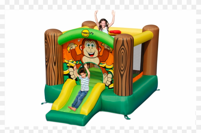 Gorilla Slide And Hoop Bouncer - Happy Hop Gorilla 10ft Bouncy Castle With Slide And #1313644