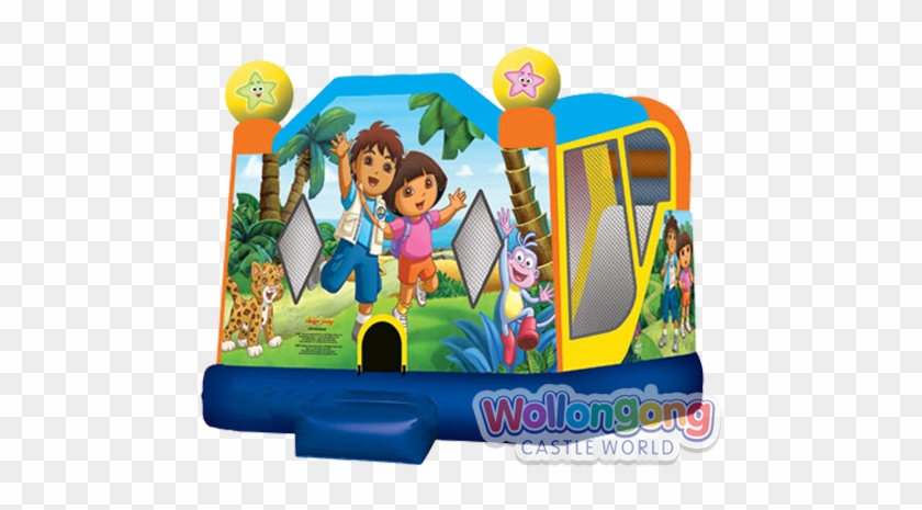 Wollongong Castle World - Dora The Explorer Inflatable Jumping Castle W Slide #1313677