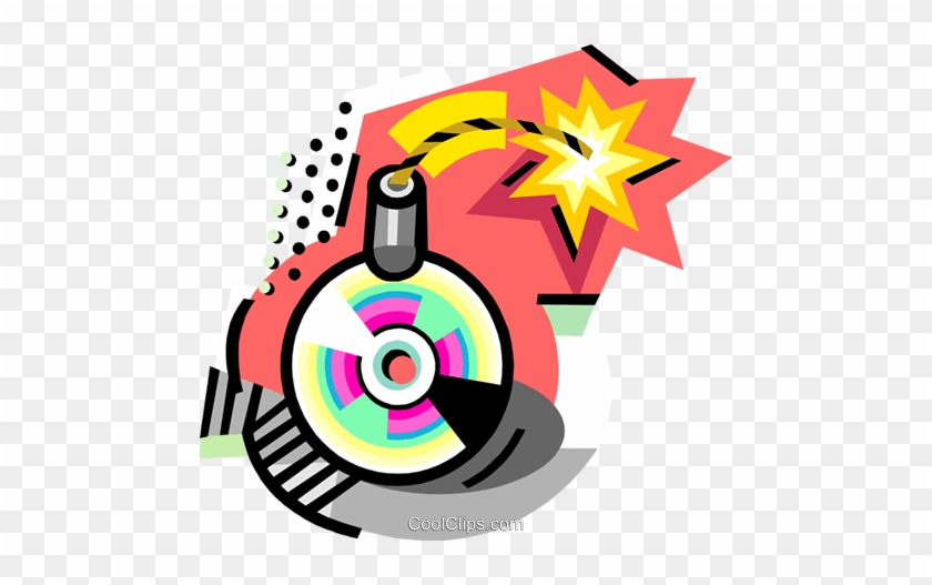 Compact Disk Bomb Royalty Free Vector Clip Art Illustration - Охрана Труда В Школе #1313792