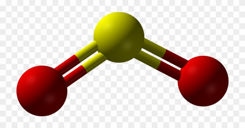 Nitrous Oxide Molecule Structure - Sulfur Dioxide Ball And Stick Model #1313995
