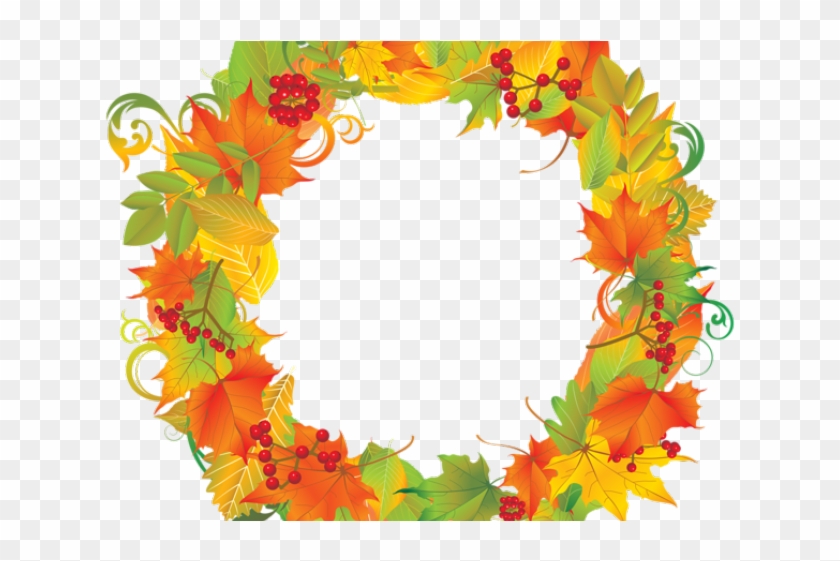 Autumn Clipart Wreath - Herbst-aufkleber Runder Aufkleber #1314053