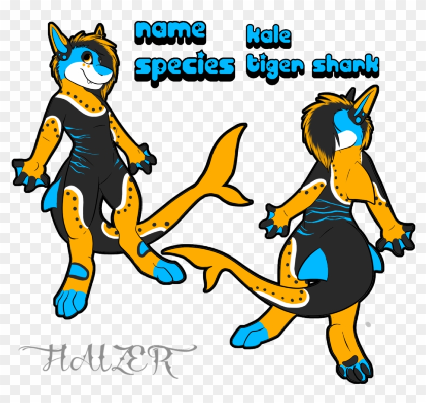 Kale The Tiger Shark By Knuckle-up - Shark Fursona Ref Sheet #1314091