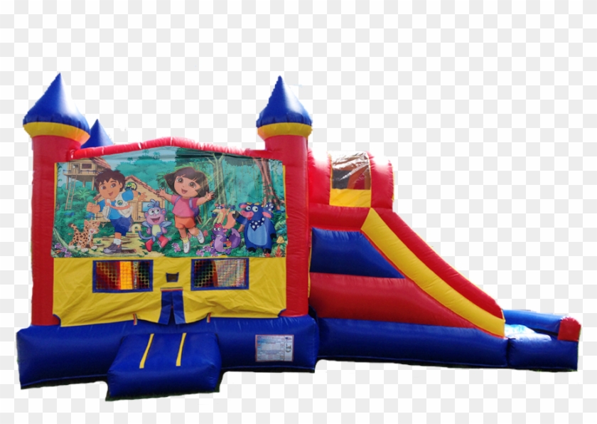 This 5 In 1 Combo Bounce Has A Basketball Hoop Inside, - Castle #1314271