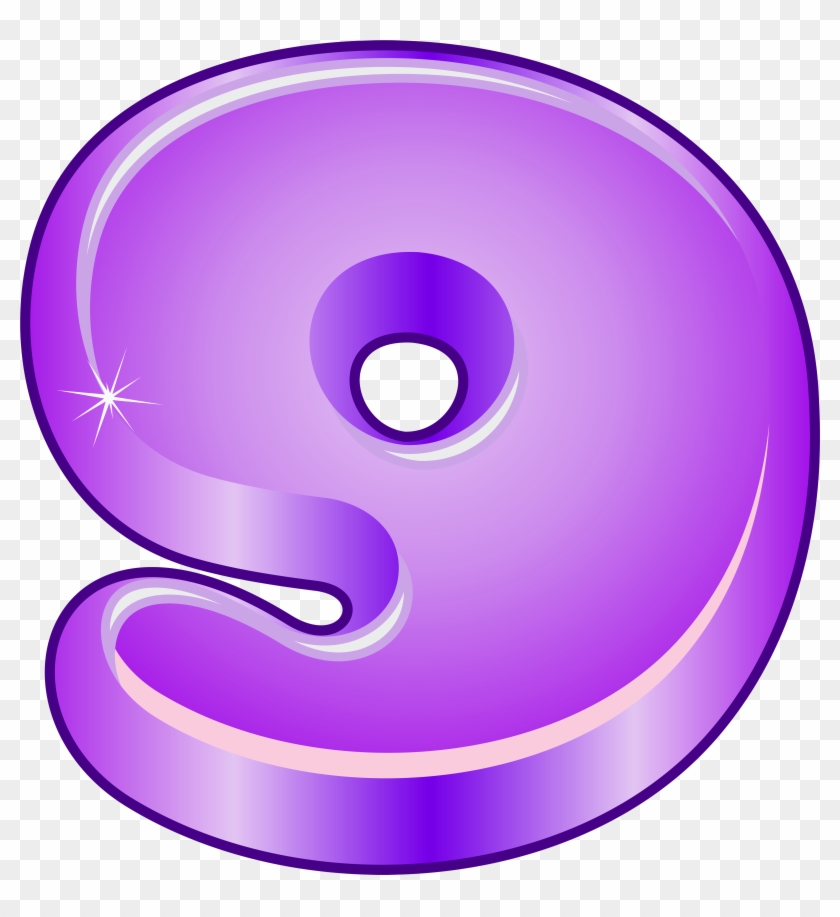 Three Clipart Cartoon Purple Cartoon Number Nine Png - Cartoon Number Nine #1314639