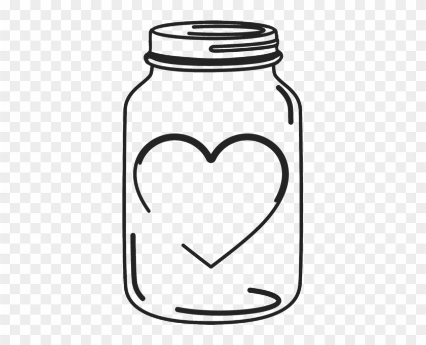 Mason Jar Stamp With Heart - Mason Jar With Heart #1314725