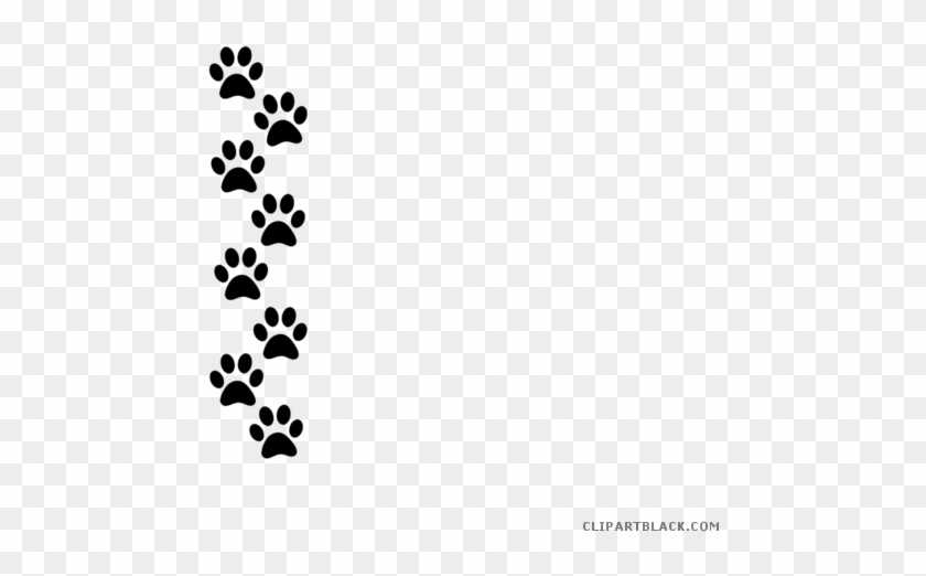 Paw Print Animal Free Black White Clipart Images Clipartblack - Line Of Paw Prints #1314762