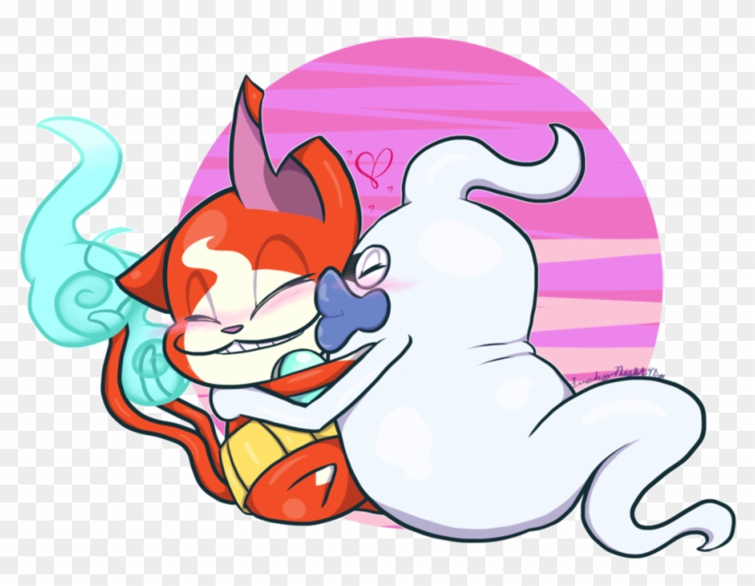 Kiss Attack By Luckynight48 - Jibanyan And Whisper Ships #1314890