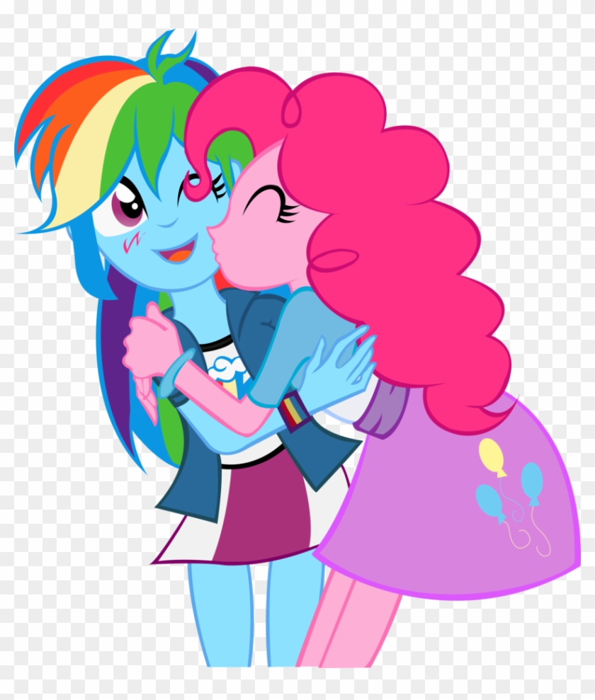 Rainbowpie Kiss Eqg By James-li - Pinkie Pie And Rainbow Dash Love #1314904