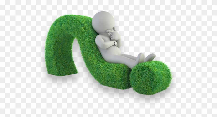 Cartoon Man Thinking While Laying On A Green Question - Green Question Marks Png #1315170