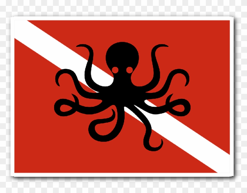 Octopus Dive Flag Sticker - Scuba Diving #1315233