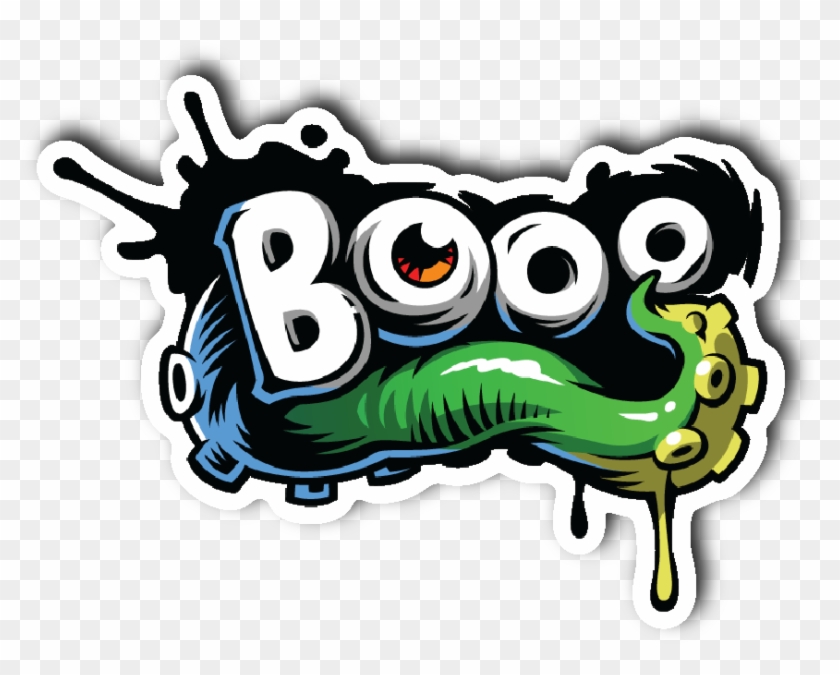 Scary Slimy Octopus Boo Sticker - Vector Graphics #1315241