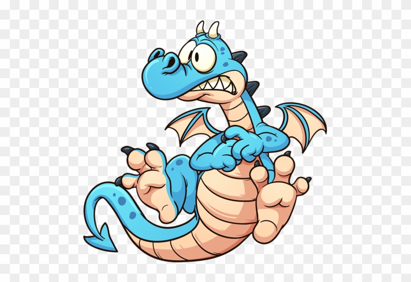 Stock Vector Of 'cartoon Scared Blue Dragon - Dragon Surprised Cartoon #1315553