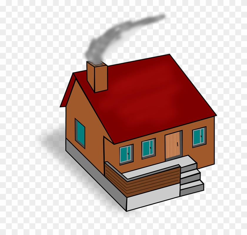 Smoke Clipart Home - Casa Con Chimenea Humo #1315644