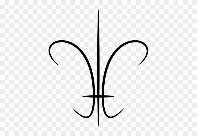 Drawing Of Stylized Fleur De Lis Icon Public Domain - Fleur De Lis Line Drawing #1315821