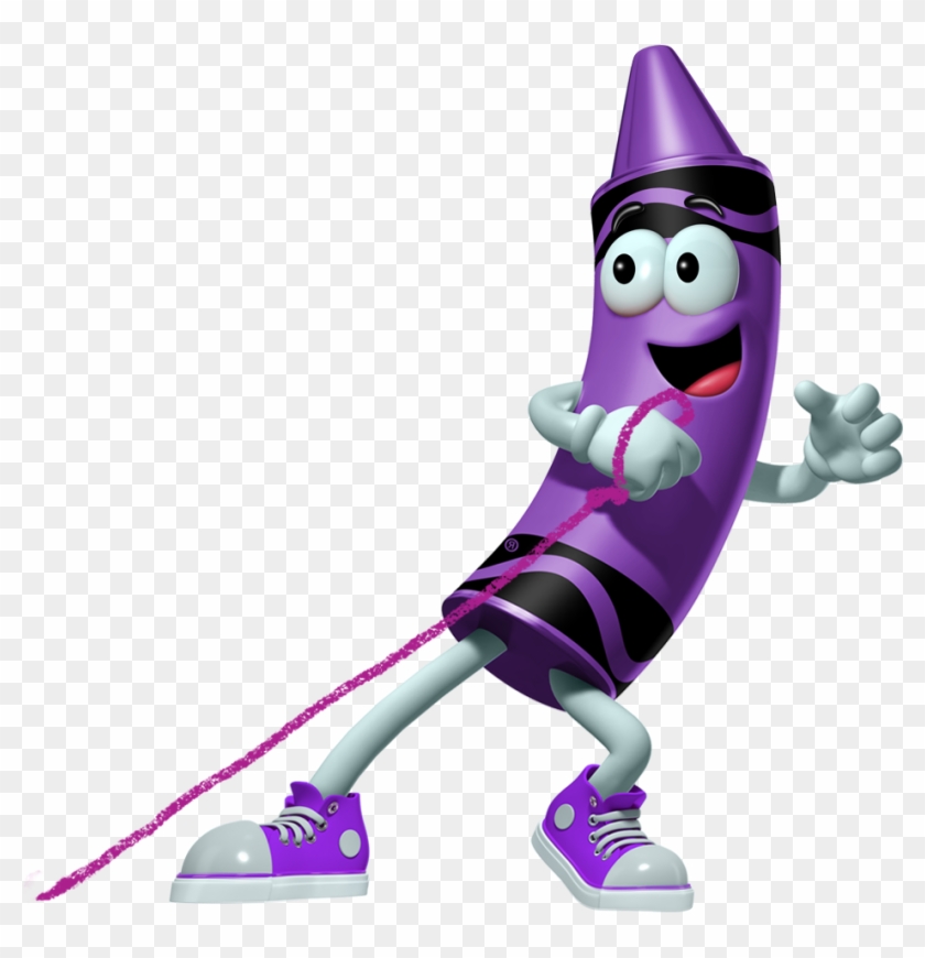Purple Crayon Cartoon Character Pulling A Purple String - Purple Crayons Cartoon #1315890