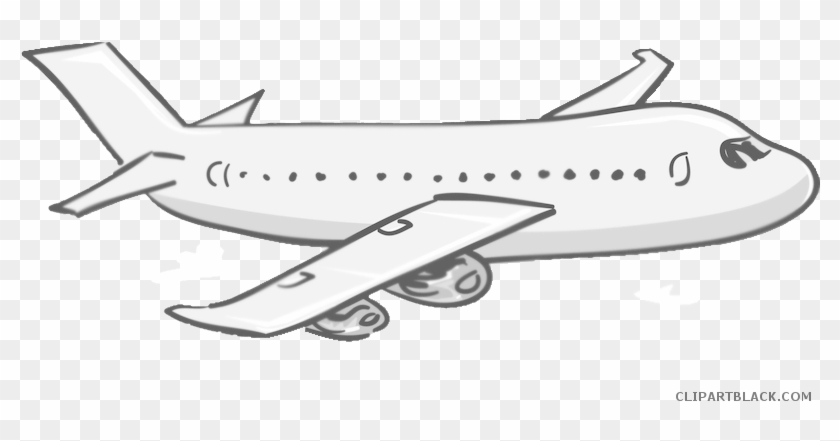 Cartoon Airplane Transportation Free Black White Clipart - Transparent  Background Clip Art Plane - Free Transparent PNG Clipart Images Download