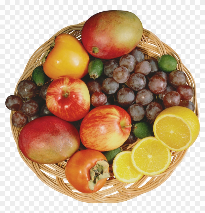 Mixed Fruits In Wicker Bowl Png Clipart - Bowl Of Fruit Png #1316062