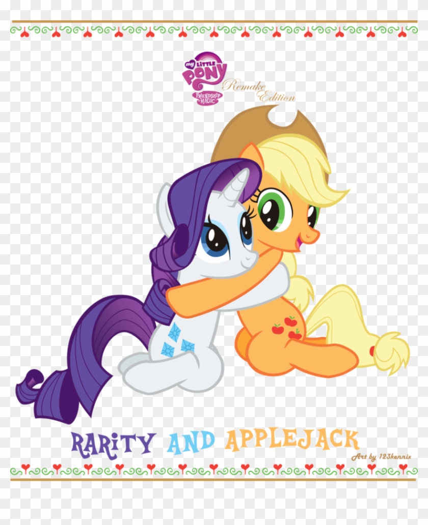 My Little Pony Applejack And Rarity Kiss - My Little Pony Friendship #1316096