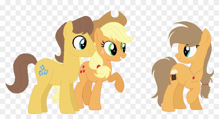 Parent - Applejack, Parent - Caramel, Parents - Carajack, - My Little Pony Applejack And Caramel Foals #1316132