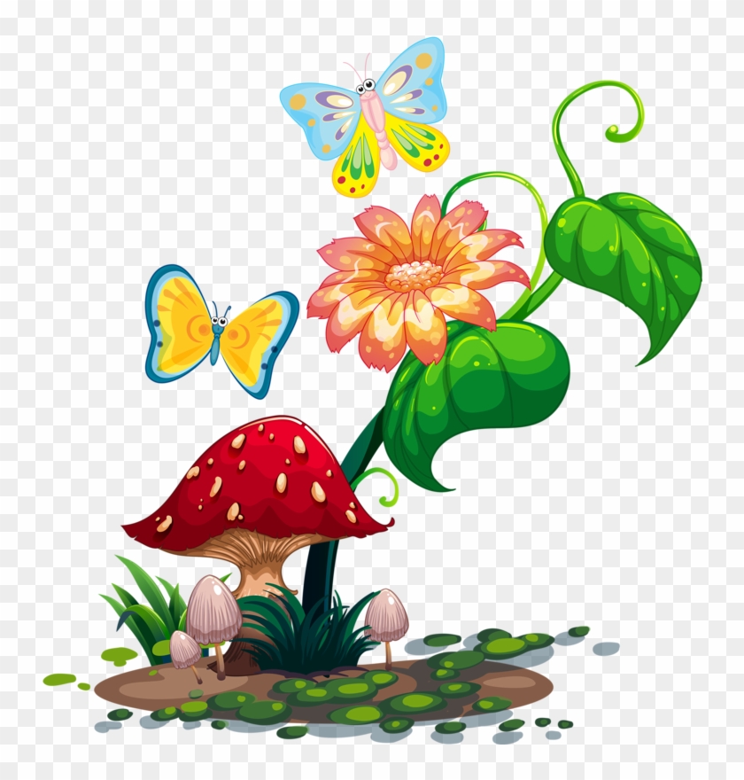 Two Butterflies Clip Art Vector And Illustration - Fairy Garden Clip Art #1316271