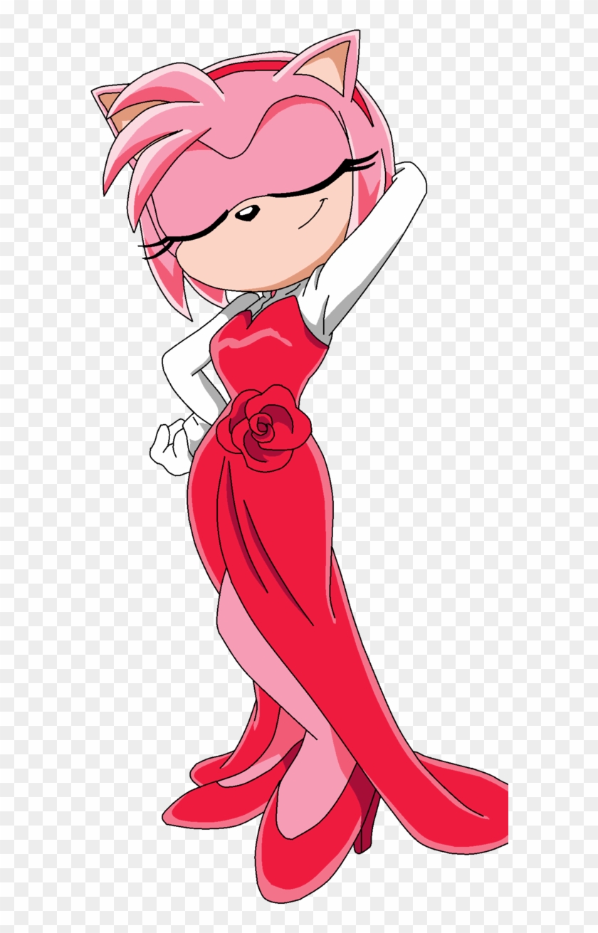 Sonic X Amy Rose Outfit Ep14 Artwork By Aquamimi123 - Amy Rose With A Dress Sonic X #1316537