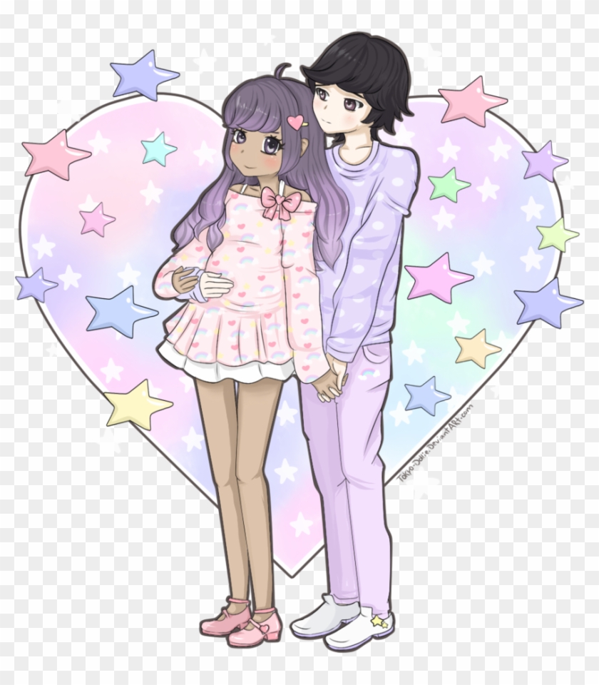 Commission - Cute Anime Couple Pastel - Free Transparent PNG Clipart Images  Download